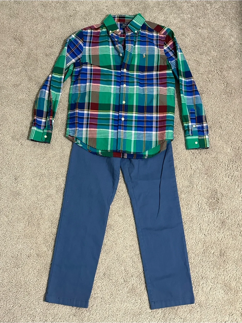 Polo Ralph Lauren Boys Plaid Button Down Shirt & Pants